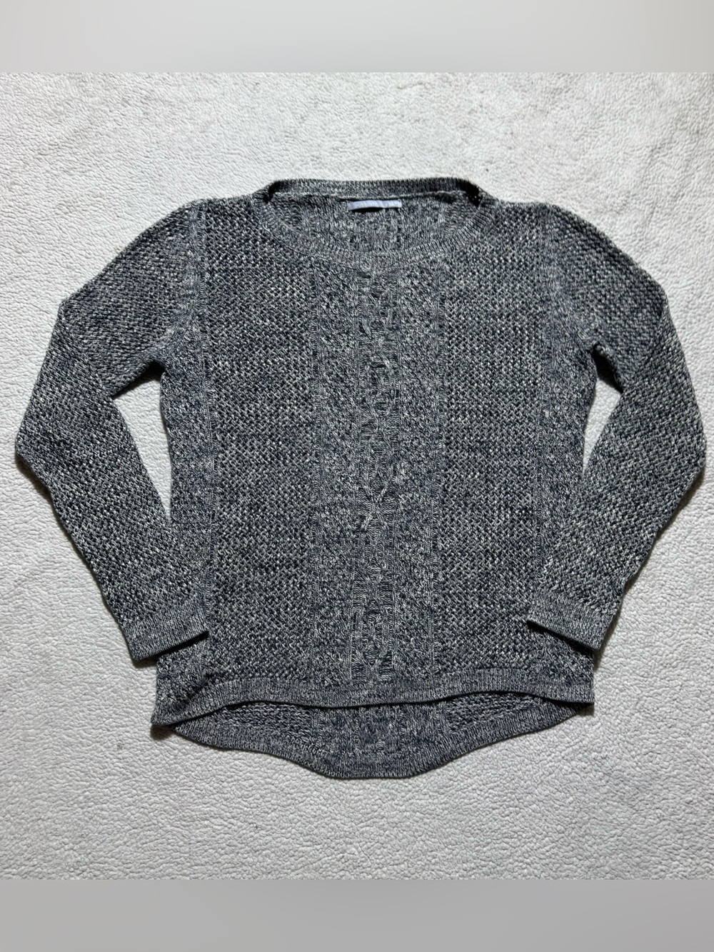 Rubbish Sweater Womens Small Gray Long Sleeve Knit Cotton Pullover Casual Top